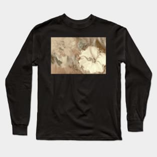 Abstract Neutral Flowers Floral Design Warm Beige Tones Art Long Sleeve T-Shirt